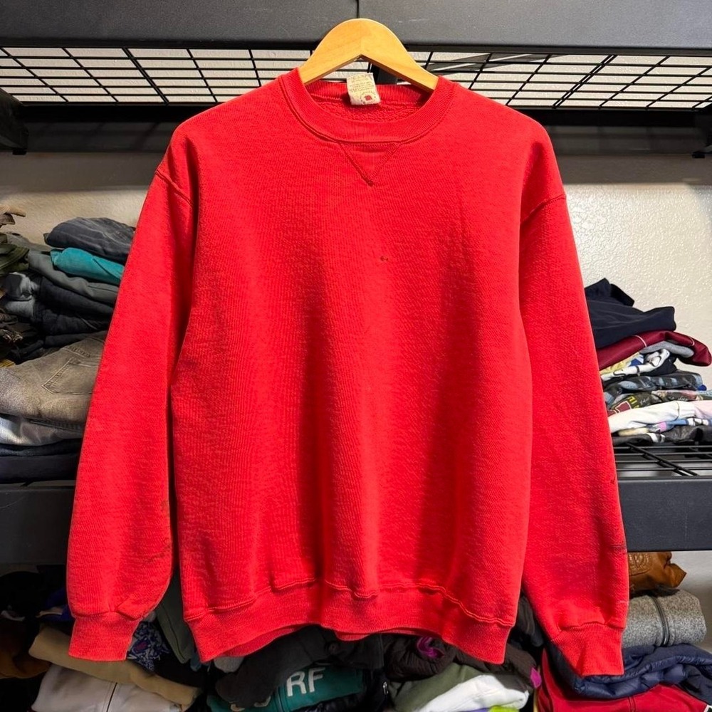 Vintage Russell Athletic red crewneck sweatshirt Men's Size XL Faded Distressed